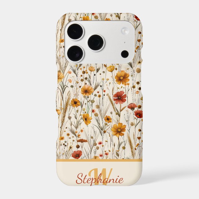 Rustic Wildflower Monogram - Boho Floral Pattern (Back)