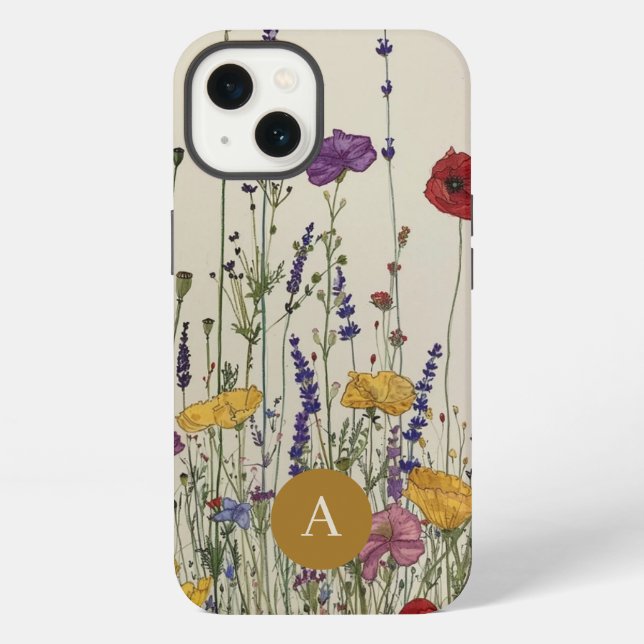 Rustic Wildflower Monogram iPhone Case (Back)