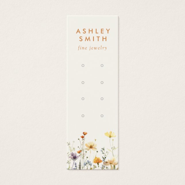 Rustic Wildflower Multiple Earring Display Card (Front)