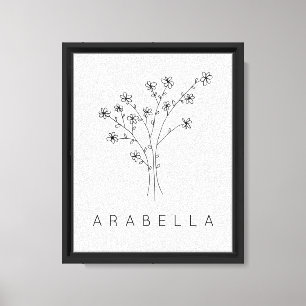 Rustic Wildflower Name Canvas Print