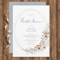 Rustic Wildflower Oval Frame Bridal Shower