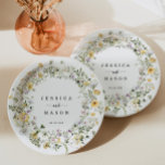 Rustic Wildflower Paper Plate<br><div class="desc">These paper plates are perfect for any event! Easily edit the names and date!

See the entire Wildflower collection for more matching items!</div>