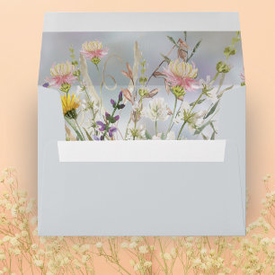 Rustic Wildflower Pastel Garden Wedding Envelope