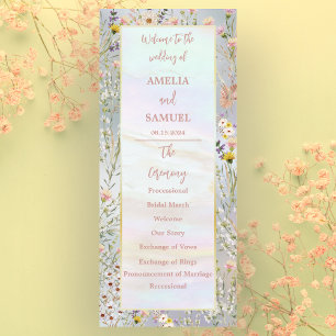 Rustic Wildflower Pastel Garden Wedding Programme