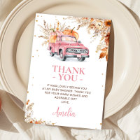 Rustic Wildflower Pink Pumpkin Truck Baby Shower