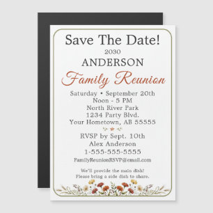 Rustic Wildflower Save the Date Family Reunion Magnetic Invitation