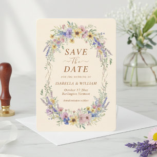 Rustic Wildflower Save The Date Sunset Meadow Invitation