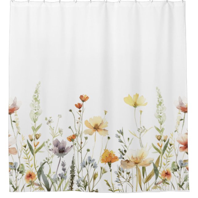Rustic Wildflower Shower Curtain (Front)