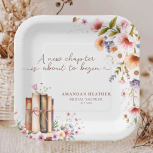 Rustic Wildflower Storybook Bridal Shower Party  Paper Plate