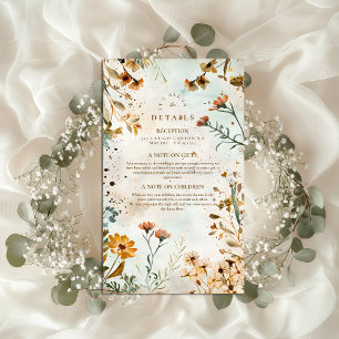 Rustic Wildflower Watercolor Wedding Enclosure Card