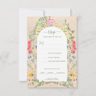 Rustic Wildflower Watercolors RSVP Invitation