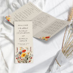 Rustic Wildflower Wedding Ceremony Program<br><div class="desc">Rustic Wildflower ceremony program, printed on a budget-friendly flat paper sheet, which you will need to fold yourself. The design features vibrant vintage botanical wild flowers and detailed blooms in rich, warm earthy neutral tones. A gorgeous design with summer and fall colours of red orange yellow pink blue and cream...</div>