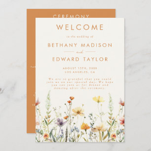 Rustic Wildflower Wedding Ceremony Programme