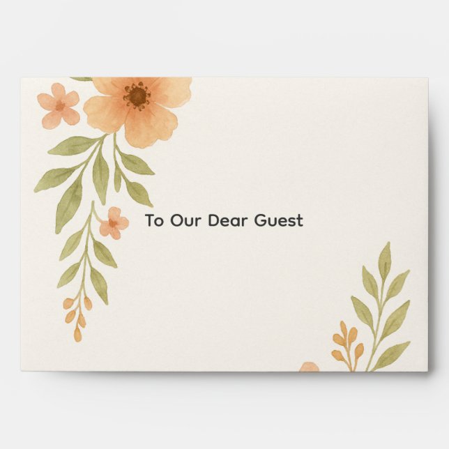 Rustic Wildflower Wedding Envelope (Front)