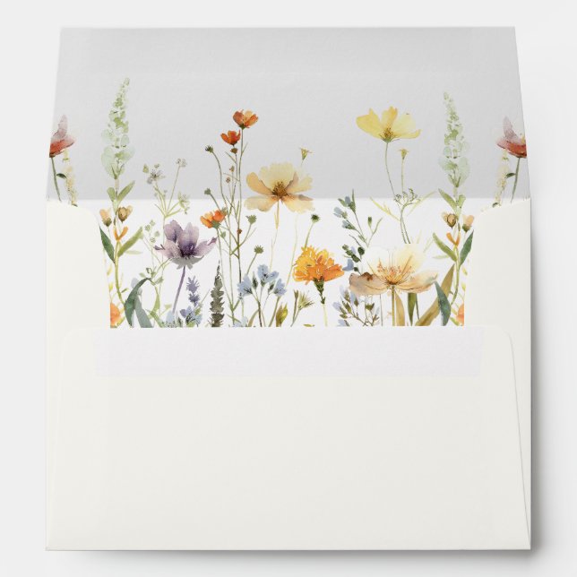Rustic Wildflower Wedding Envelope (Back (Bottom))