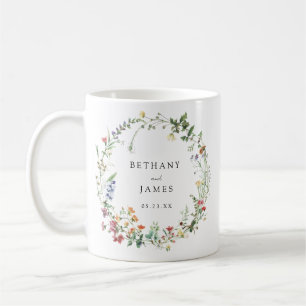 Rustic Wildflower Wedding Favour Coffee Mug