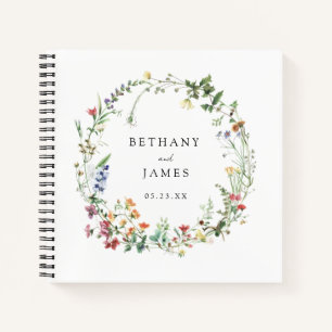 Rustic Wildflower Wedding Guest Book