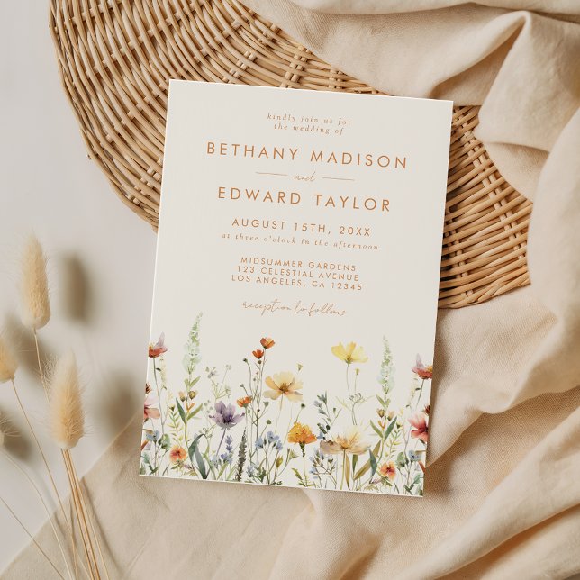 Rustic Wildflower Wedding Invitation (Creator Uploaded)