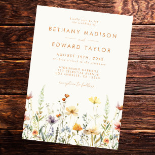 Rustic Wildflower Wedding Invitation
