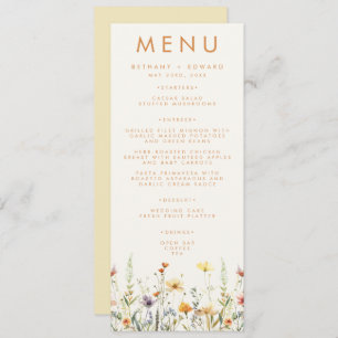 Rustic Wildflower Wedding Menu