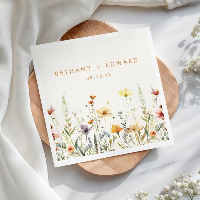 Rustic Wildflower Wedding Napkin (Creator Uploaded)