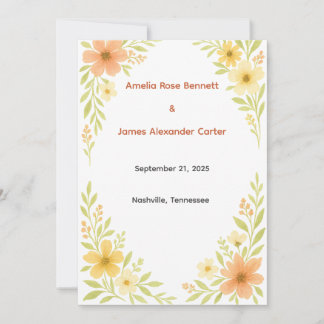 Rustic Wildflower Wedding Program