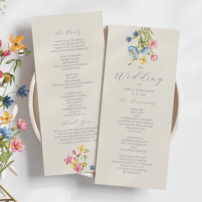 Rustic Wildflower Wedding Programme (Creator Uploaded)