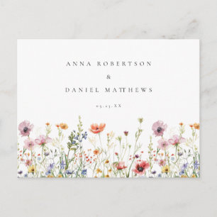 Rustic Wildflower Wedding RSVP Postcard