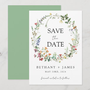 Rustic Wildflower Wedding Save The Date