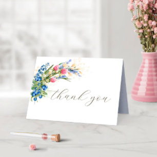 Rustic Wildflower Wedding Thank You Card