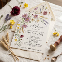 Rustic Wildflower & Wheat Baby Shower Invitation