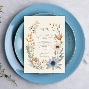 Rustic Wildflower Wreath Garden Wedding Menu