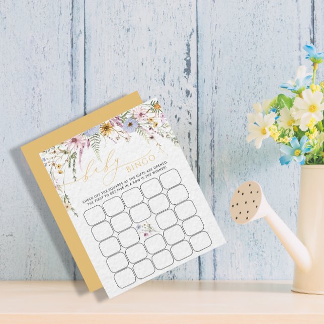 Rustic Wildflowers Baby Bingo Game Card (Creator Uploaded)