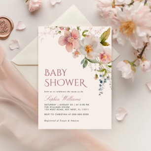 Rustic Wildflowers Baby Shower Invitation