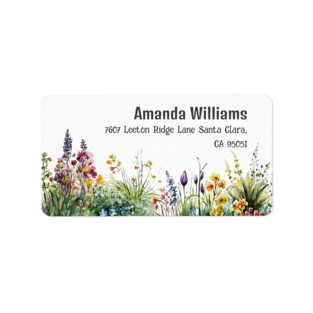 Rustic Wildflowers Boho Chic Floral Baby Shower Label (Front)