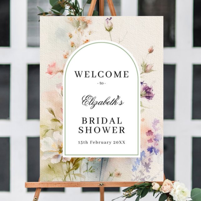 Rustic Wildflowers Bridal Shower Welcome Poster (Creator Uploaded)