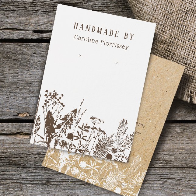 Rustic Wildflowers Earring Display Card (Rustic wildflowers Earring Display Card)