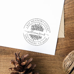 Rustic Wildflowers Elegant Custom Return Address Self-inking Stamp