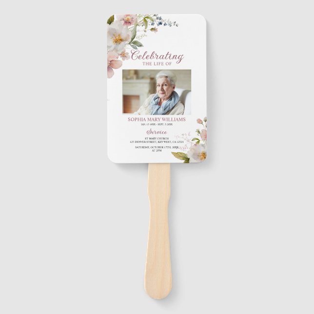 Rustic Wildflowers Funeral Program Set of Fans (Front)