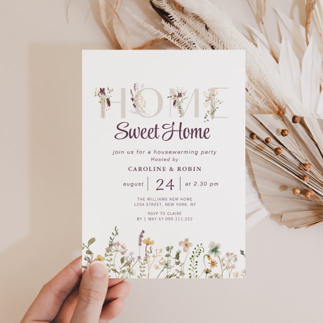 rustic wildflowers housewarming party invitation (Creator Uploaded)