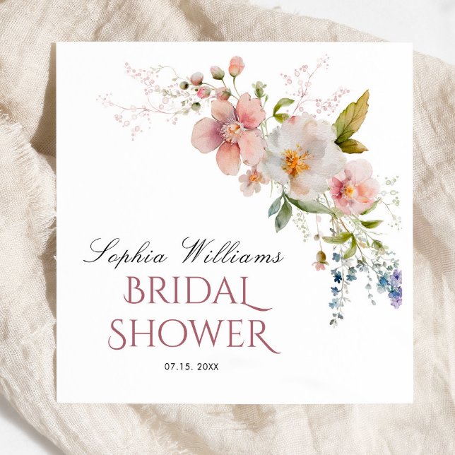 Rustic Wildflowers Napkins Bridal Shower (Creator Uploaded)
