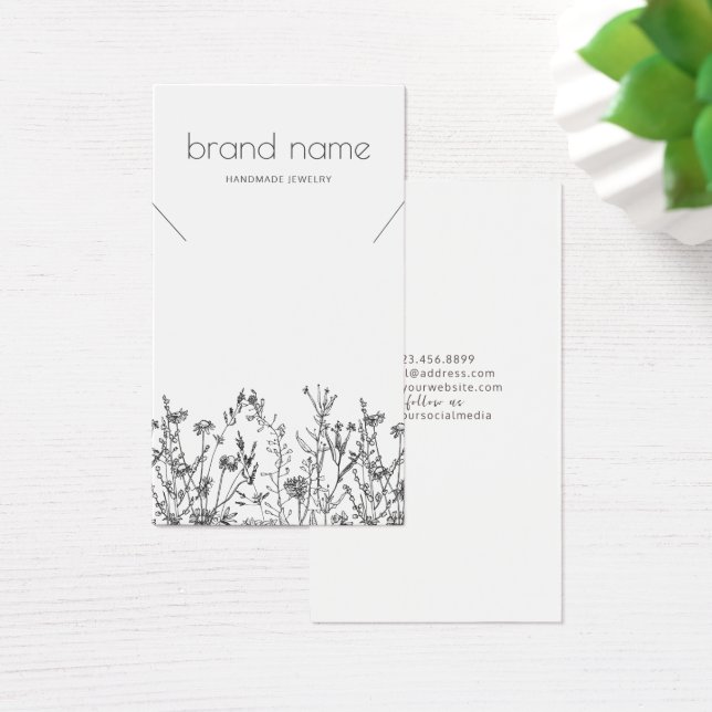 Rustic Wildflowers Necklace Display  (Desk)