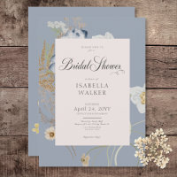 Rustic Wildflowers on Dusty Blue Bridal Shower