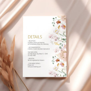 Rustic Wildflowers Wedding  Details Enclosure Card
