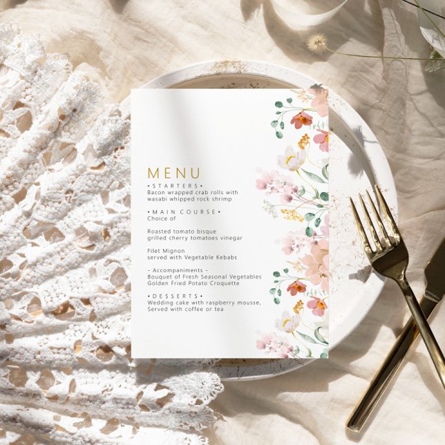 Rustic Wildflowers Wedding Menu (Creator Uploaded)