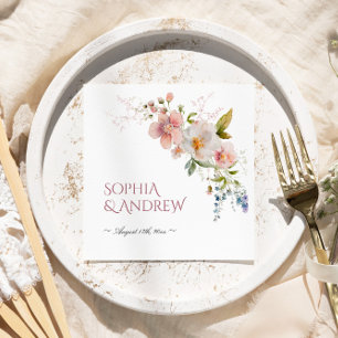 Rustic Wildflowers Wedding Napkins
