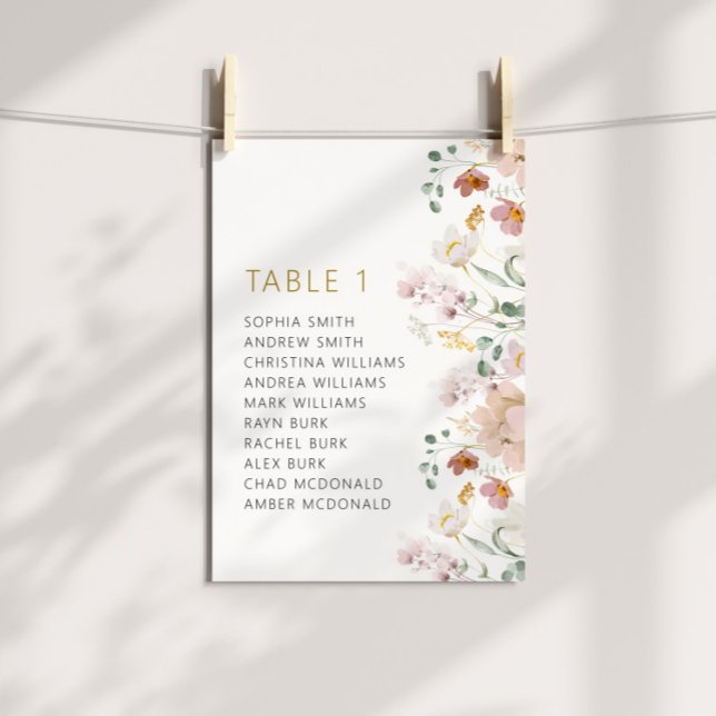 Rustic Wildflowers Wedding Table Numbers 1 (Creator Uploaded)