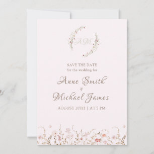 Rustic Wildflowers with Photo Boho Country Floral Save The Date