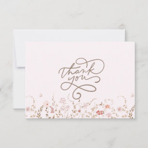 Rustic Wildflowers with Photo Boho Country Floral Thank You Card