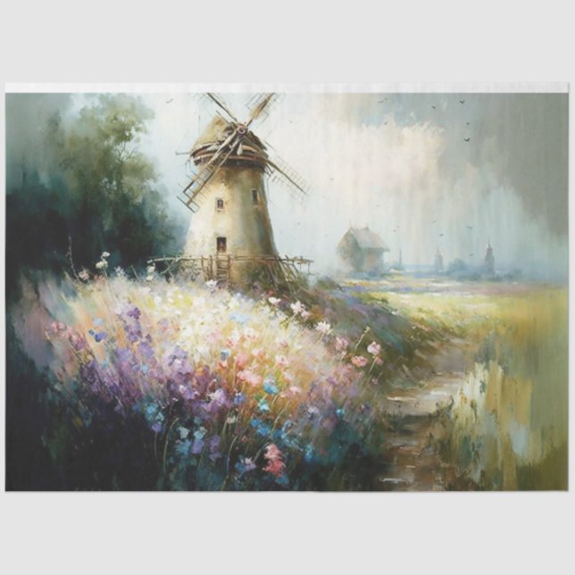 Rustic Windmill Tissue Paper (Front)
